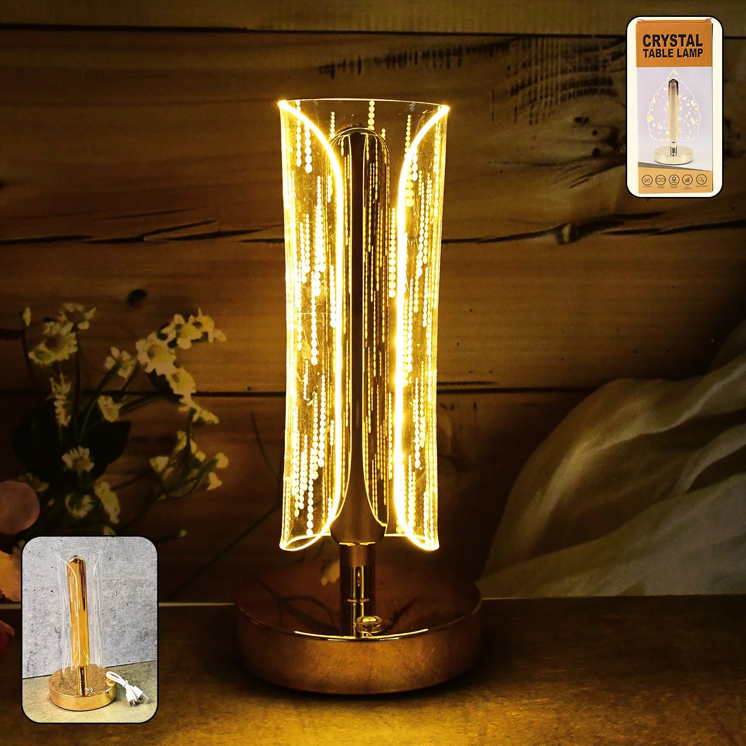 Modernly Crystal Cylinder Lamp